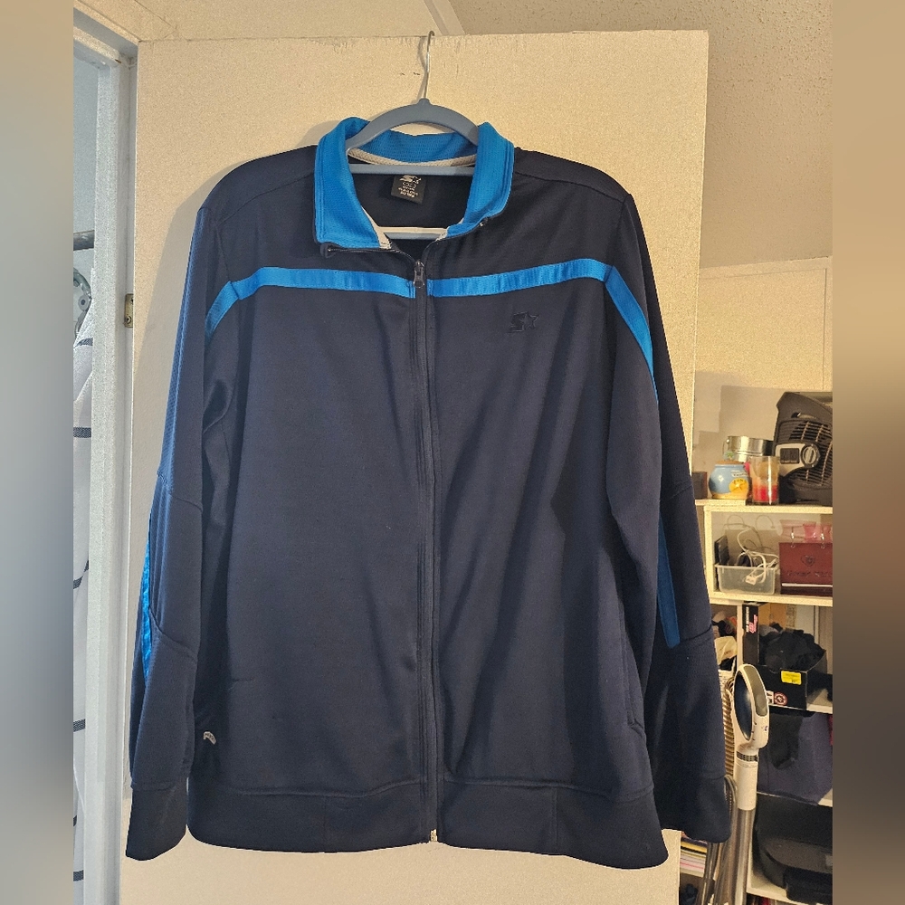 Men’s Large Starter Sweat Jacket Zip Up Blue Size‎ Large
